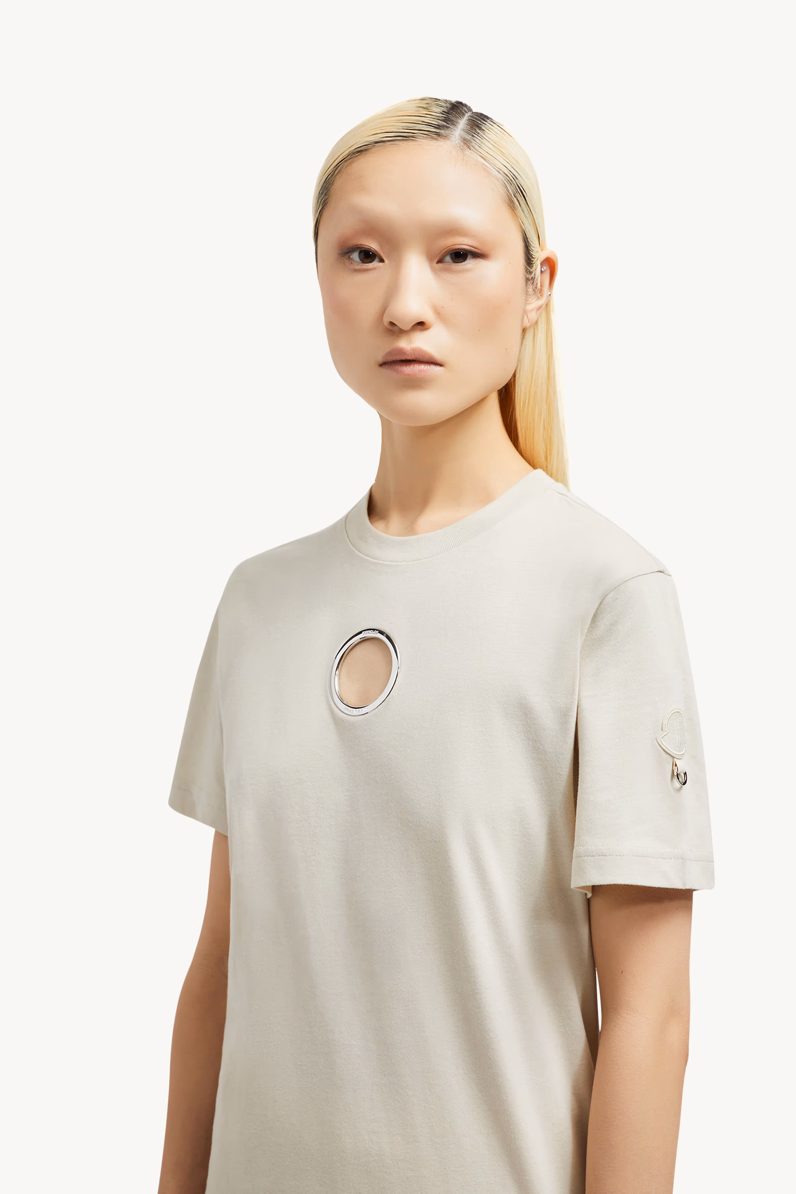 T-shirt en coton à œillet Moncler x Willow Smith Femmes Blanc Ivoire Moncler 4